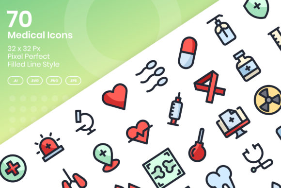 70 Medical Icons - Filled Line: A Designer's Review