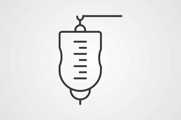 Medical Drip Line Icon: A Versatile Embroidery Design
