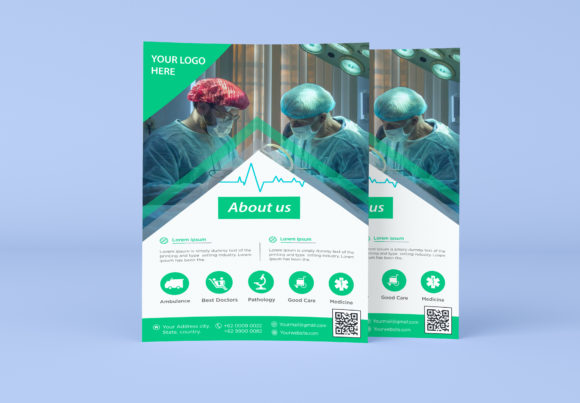 Medical, Healthcare Flyer Template for Embroidery