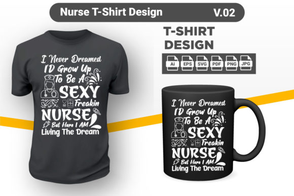 Nurse Typography T Shirt Design V02