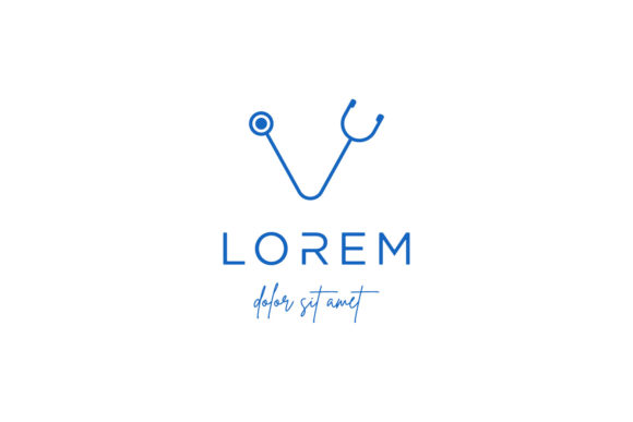Reviewing the Letter V Stethoscope Medical Logo